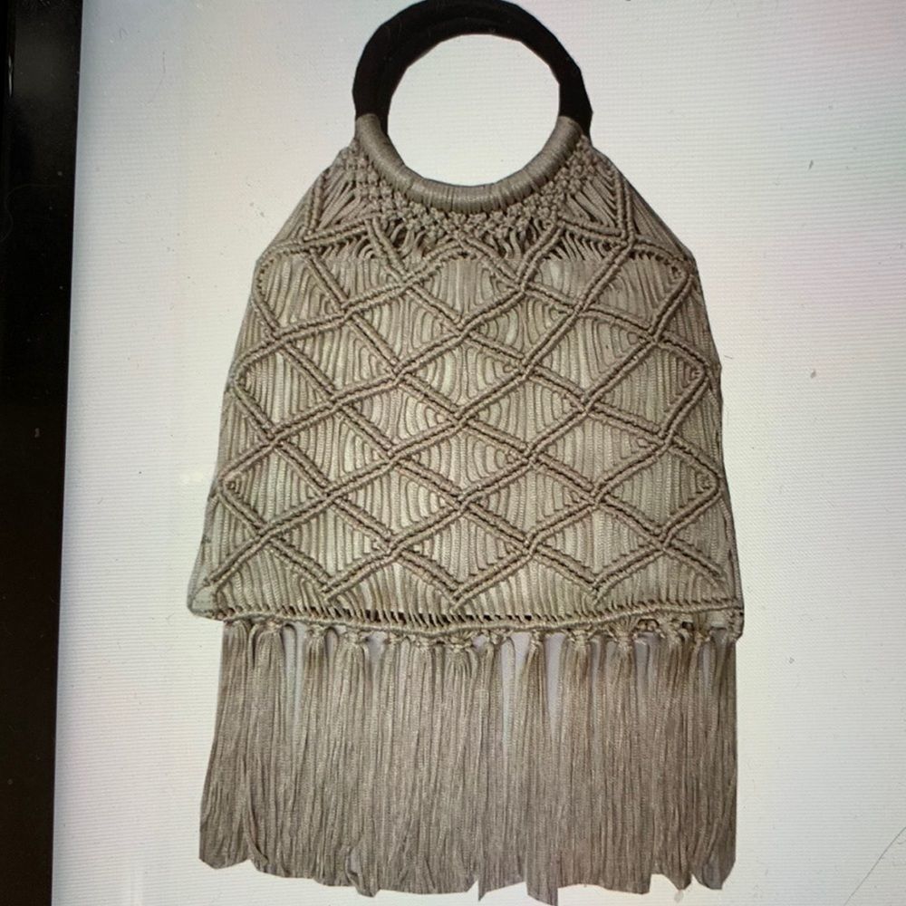 INC International Concepts “Miyya” Fringe Woven Bangle Bag